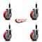 Service Caster 5'' Red Poly Wheel Swivel 1'' Expanding Stem Caster Set, 4PK SCC-EX20S514-PPUB-RED-1-4 - alternate 3